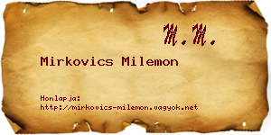 Mirkovics Milemon névjegykártya